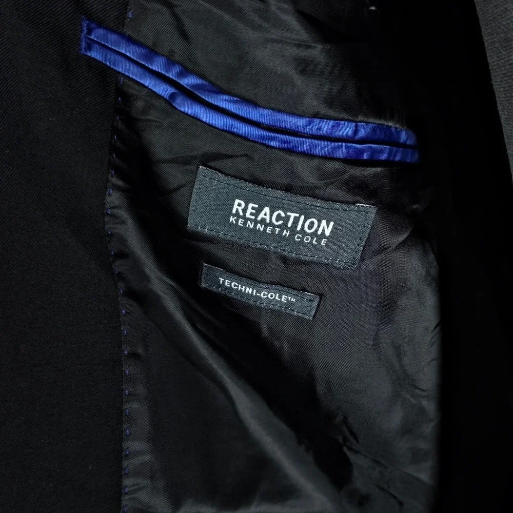 Kenneth Cole‎ Reaction Sport Coat Mens 42R Black Techni-Cole Blazer Suit Jacket